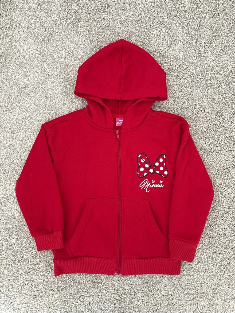 Girls Minnie Mouse Red Hoodie & Joggers Set Size 6
